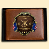 Personalized New Zealand Army Veteran Rank Gold Custom Name & Time Leather Wallet Printed AHHN241660
