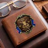 Personalized New Zealand Army Veteran Rank Gold Custom Name & Time Leather Wallet Printed AHHN241660