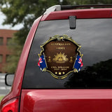 Personalized Australian Army Veteran Custom Name, Time & Rank Gold Decal Printed AHHN241668