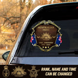 Personalized Australian Army Veteran Custom Name, Time & Rank Gold Decal Printed AHHN241668