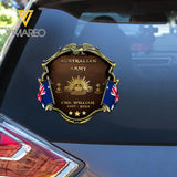 Personalized Australian Army Veteran Custom Name, Time & Rank Gold Decal Printed AHHN241668