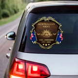 Personalized Australian Army Veteran Custom Name, Time & Rank Gold Decal Printed AHHN241668