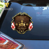 Personalized Canadian Army Veteran Custom Name, Time & Rank Gold Decal Printed AHHN241668