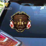 Personalized Canadian Army Veteran Custom Name, Time & Rank Gold Decal Printed AHHN241668