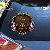 Personalized UK Army Veteran Custom Name, Time & Rank Gold Decal Printed AHHN241668