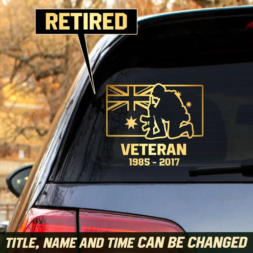 Personalized Australian Veteran Service Time Australia Flag Decal Printed QTHN241675