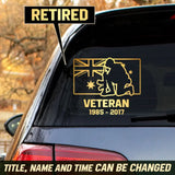 Personalized Australian Veteran Service Time Australia Flag Decal Printed QTHN241675