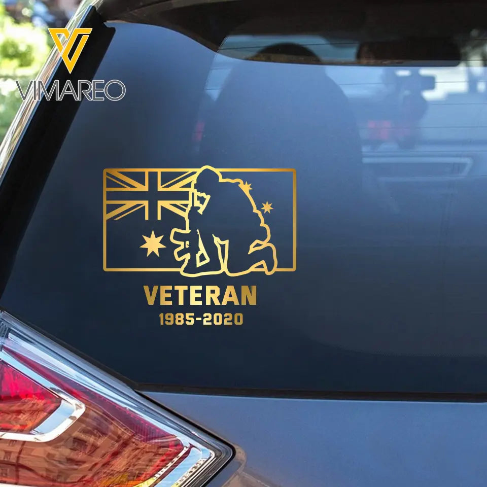 Personalized Australian Veteran Service Time Australia Flag Decal Printed QTHN241675