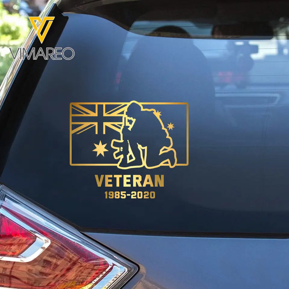 Personalized Australian Veteran Service Time Australia Flag Decal Printed QTHN241675