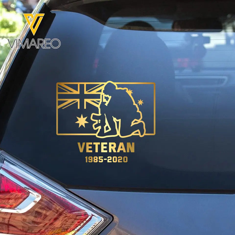 Personalized Australian Veteran Service Time Australia Flag Decal Printed QTHN241675