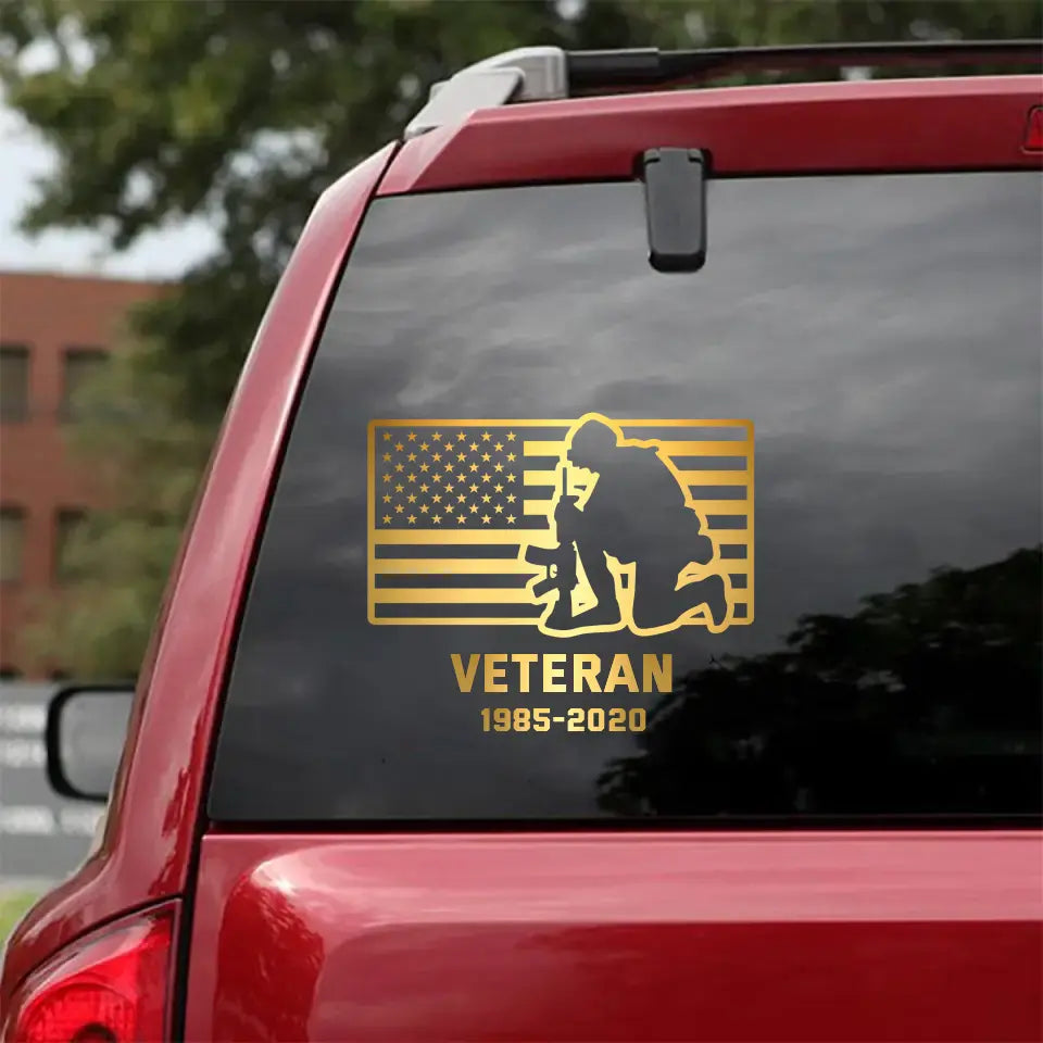 Personalized US Veteran Service Time Australia Flag Decal Printed QTHN241675