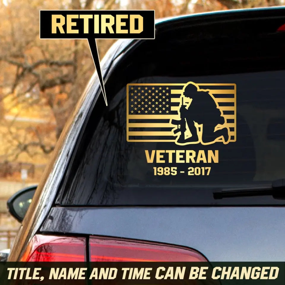 Personalized US Veteran Service Time Australia Flag Decal Printed QTHN241675