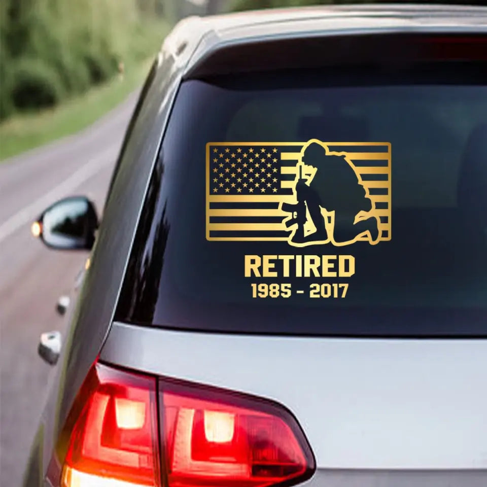 Personalized US Veteran Service Time Australia Flag Decal Printed QTHN241675