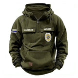 Personalized US Police Logo Retired Police Custom Name American Retro Hooded Sweatshirt Printed KVH241673