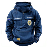 Personalized US Police Logo Retired Police Custom Name American Retro Hooded Sweatshirt Printed KVH241673