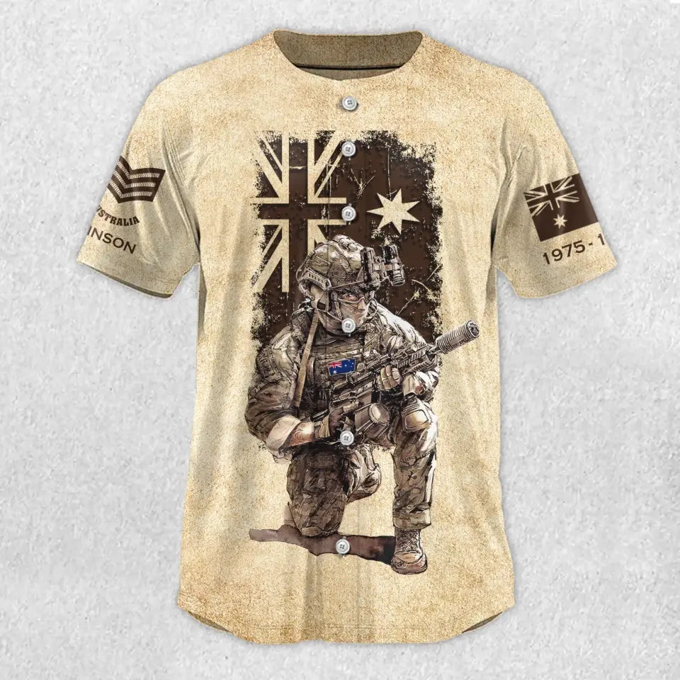 Personalized Australian Veteran Been There Done That & Darm Proud Of It Baseball Jersey 3D Printed AHVA241676