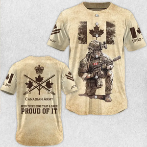 Personalized Canadian Veteran Been There Done That & Darm Proud Of It Baseball Jersey 3D Printed AHVA241676