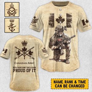 Personalized Canadian Veteran Been There Done That & Darm Proud Of It Baseball Jersey 3D Printed AHVA241676
