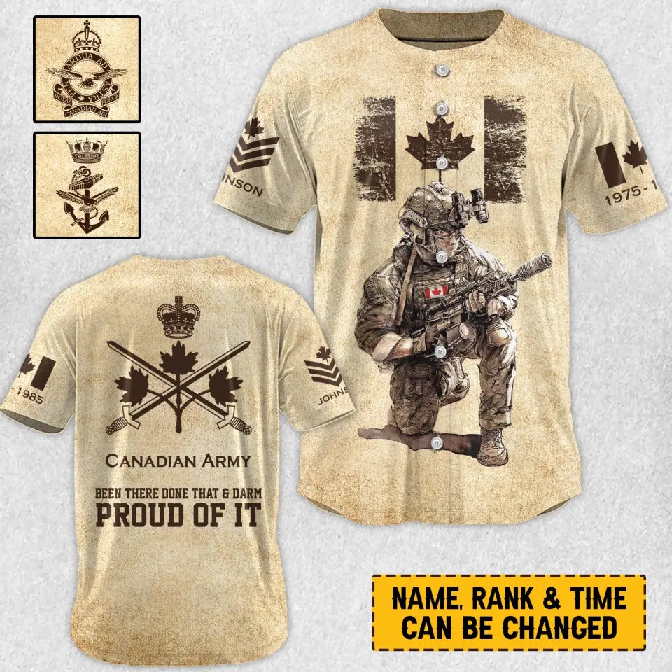 Personalized Canadian Veteran Been There Done That & Darm Proud Of It Baseball Jersey 3D Printed AHVA241676