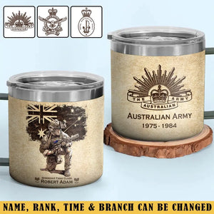 Personalized Australian Army Veteran Logo & Rank, Name Coffee Cup 3D 12oz Printed AHVA241664