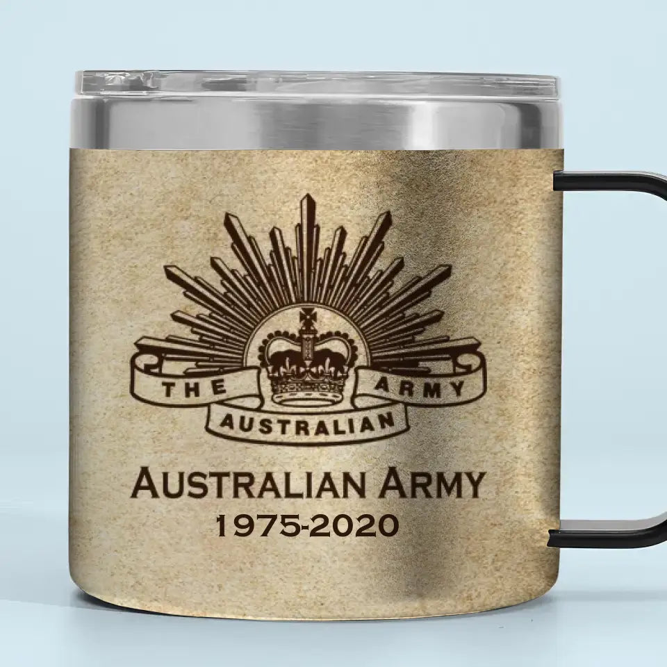 Personalized Australian Army Veteran Logo & Rank, Name Coffee Cup 3D 12oz Printed AHVA241664