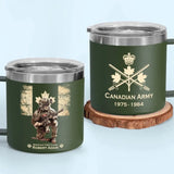 Personalized Canadian Army Veteran Logo & Rank, Name Coffee Cup 3D 12oz Printed AHVA241664