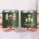 Personalized Canadian Army Veteran Logo & Rank, Name Coffee Cup 3D 12oz Printed AHVA241664