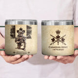 Personalized Canadian Army Veteran Logo & Rank, Name Coffee Cup 3D 12oz Printed AHVA241664