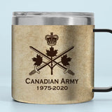 Personalized Canadian Army Veteran Logo & Rank, Name Coffee Cup 3D 12oz Printed AHVA241664