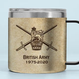 Personalized UK Army Veteran Logo & Rank, Name Coffee Cup 3D 12oz Printed AHVA241664