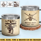 Personalized UK Army Veteran Logo & Rank, Name Coffee Cup 3D 12oz Printed AHVA241664