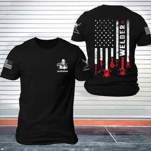 Personalized Patriotic The Core US Welder US Flag T-shirt Printed KH241681