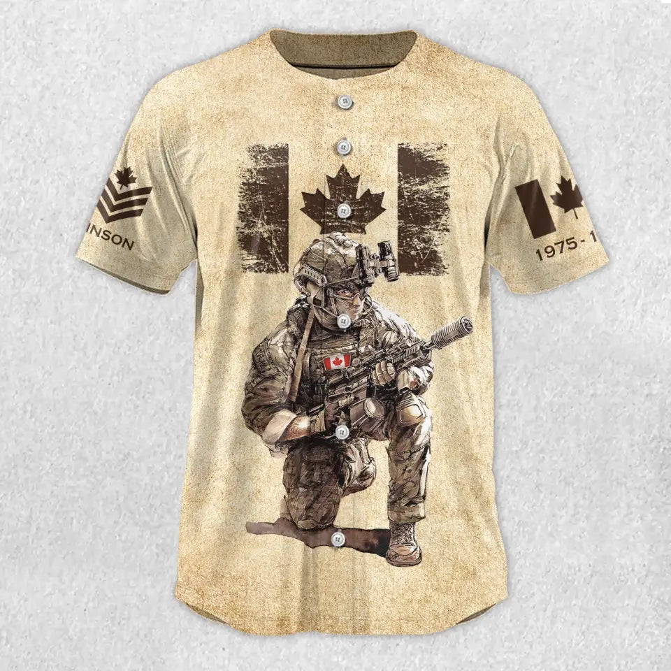 Personalized Canadian Veteran Been There Done That & Darm Proud Of It Baseball Jersey 3D Printed AHVA241676