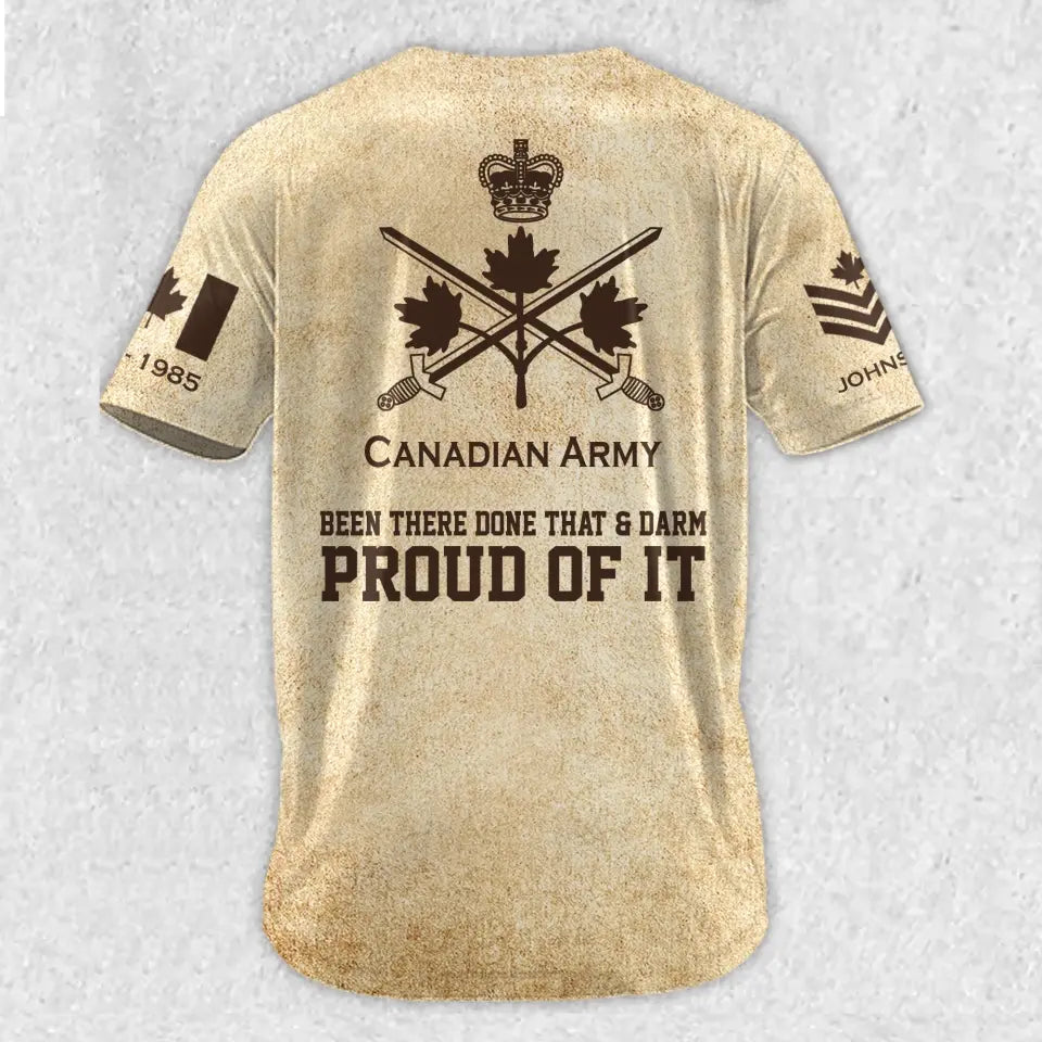 Personalized Canadian Veteran Been There Done That & Darm Proud Of It Baseball Jersey 3D Printed AHVA241676