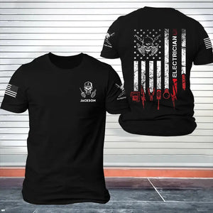 Personalized Patriotic The Code US Electrician US Flag T-shirt Printed KH241688