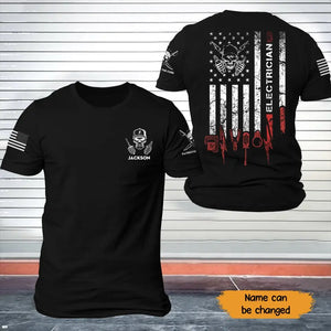 Personalized Patriotic The Code US Electrician US Flag T-shirt Printed KH241688