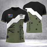 Personalized Australian Veteran Logo Australia Flag Custom Name & Time 3D T-shirt Printed LVA241687