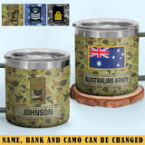 Personalized Australian Army Veteran Rank Camo & Name Coffee Cup 3D Printed AHVA241694