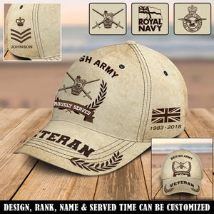 Personalized British Army Veteran Logo Custom Rank & Name 3D Printed AHVQ241689