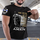 Personalized The Devil Saw Me With My Head Down And Thought He'd Won Until I Said Amen Canadian Police T-shirt Printed QTVA241704