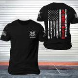 Personalized Patriotic The Core US Flag Mechanic Husband Daddy Protector T-shirt Printed KVH241692