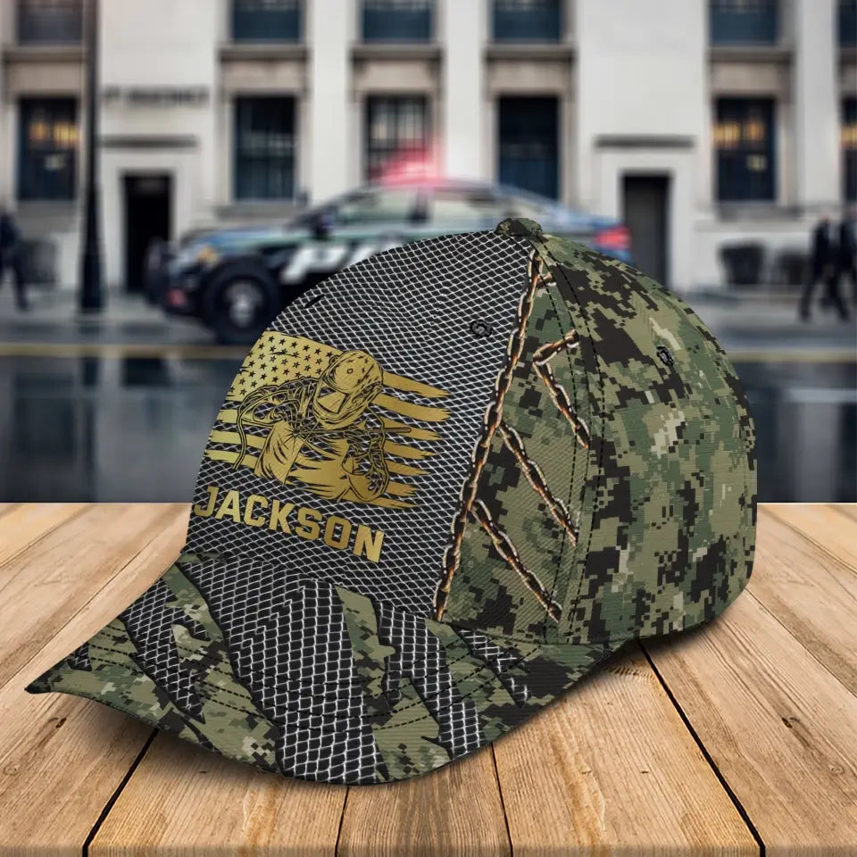 Personalized US Welder Working US Camo 3D Cap Printed QTKH241695
