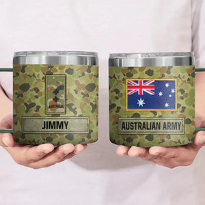 Personalized Australian Army Veteran Rank Camo & Name Coffee Cup 3D Printed AHVA241694