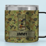 Personalized Australian Army Veteran Rank Camo & Name Coffee Cup 3D Printed AHVA241694