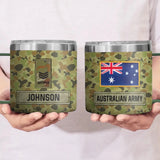 Personalized Australian Army Veteran Rank Camo & Name Coffee Cup 3D Printed AHVA241694