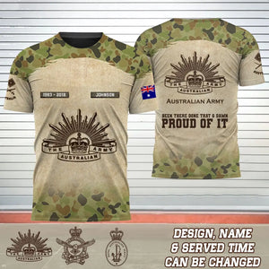 Personalized Australian Army Been There Done That & Damn Proud Of It Australian Veteran 3D T-shirt Printed AHVQ241700