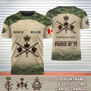 Personalized Canadian Army Been There Done That & Damn Proud Of It Canadian Veteran 3D T-shirt Printed AHVQ241700