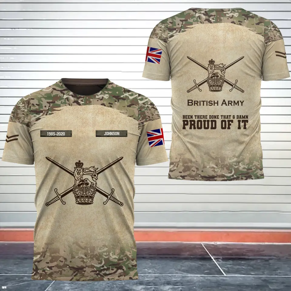 Personalized UK Army Been There Done That & Damn Proud Of It UK Veteran 3D T-shirt Printed AHVQ241700