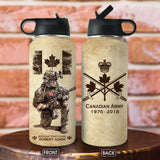 Personalized Canadian Veteran Logo Custom Name, Rank & Time Water Bottle 3D Printed AHVA241701