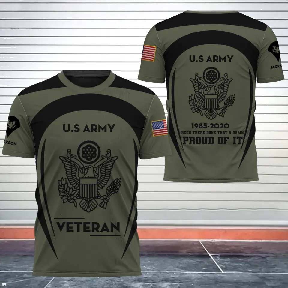 Personalized US Army Veteran Been Therer Done That & Damn Proud Of It 3D T-shirt Printed VQ241709